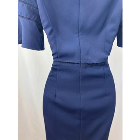 Maggy London Navy Flutter Sleeve Sheath Dress – Size 6 - Picture 11 of 15